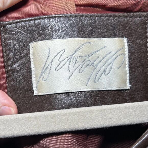 Lord & Taylor Leather Jacket Women's 12 Brown Quilted Zip Front Lined - Picture 6 of 12